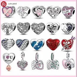 925 silver beads charms fit pandora charm Infinite Love Heart Charm Dog Cat Paw Puzzle Mom Sister