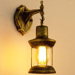 Wall Lamps Bar Cafe Vintage Glass Light Antique Lantern Clothing Store Restaurant Aisle Industrial Lamp Chinese Retro