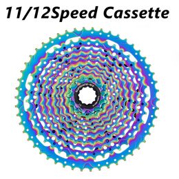 Bike Freewheels Chainwheels SUNSHINE Colourful MTB Cassette 11 12 Speed 11 50T Freewheel Rainbow Bicycle Sprocket for SHIMANO XD 12 230621