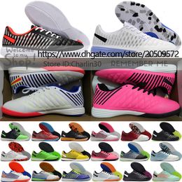 Enviar com bolsa Botas de futebol de qualidade Lunar Gato II 2 IC Indoor MD Sole Flats Treinamento Chuteiras de futebol para homens Couro macio respirável Confortável Lithe Chuteiras de futebol