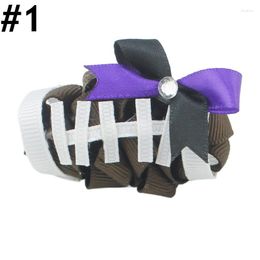 Hair Accessories 12pcs 2'' Mini Football Clip For Little Girl Team Bow Sculpture
