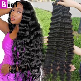 Hair Bulks 840 Long Inch Loose Deep Wave Bundles Human Body Brazilian 134 Double Weft 230621