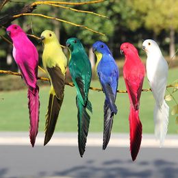 Decorative Objects Figurines Handmade Simulation Parrot Bird Creative Feather Lawn Figurine Ornament Animal Garden Prop Decoration The Terrace 230621
