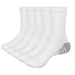 Sports Socks YUEDGE Women's Moisture Wicking Cotton Cushioned Crew Outdoor Athletic Training For Size 37-46 EU 5Pairs/Pack