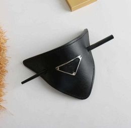 2022 European and American Leather Letters Hair Clips & Barrettes Triangle Hairpin Headgear 2 Colours Optional Female High Quality Fast