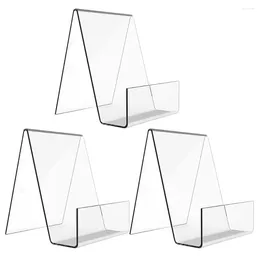 Decorative Figurines Objects & 3pcs Acrylic Book Display Stand Clear Easel Books Pictures Rack Notebooks Holder