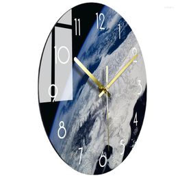 Wall Clocks European Creative Clock 12 Inch Frameless Luxury Glass Thicken Mute Modern Design Reloj De Pared Home Decorate