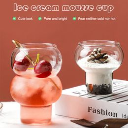 Mugs 300520ml Creative Coffee Mug Gourd Shape Cocktail Glass Cup Whiskey Wine Yoghourt Dessert Bar Drinkware for Gift 230621