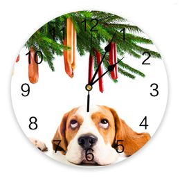 Wall Clocks Pet Dog Branch Clock Modern Design Living Room Decoration Kitchen Silent Home Decor