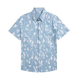 Hawaii Shirts Summer Luxury Brand Men's Casual Shirts Dress Designer Printed Loose Long Shirts Cotton Casual Slim