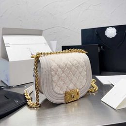 Luxury designer bag Saddle Leather 2024 luxury crossbody black purse Fashion Rhombus Chain New Messenger Leisure Designer Bags