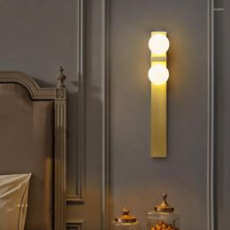 Wall Lamps Lamp Modern Bedside Copper Light Luxury Golded Sconce For Living Room Aisle Bedroom Indoor Led Background