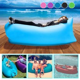 Camp Furniture Inflatable Sofa Cushion Camping Air Tent Bed Sleeping Bag Lazy Beach Air Mattress Folding Lounger Chair Garden Outdoor Furniture 230621