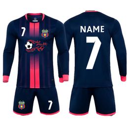 Other Sporting Goods 1 Set Custom Football Jersey Men Boys Soccer Clothes Long Sleeve Uniform Adult Goalkeeper Sport Suit Kids Tracksuit 230621