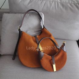 Polo ID Bag Large Designer Pony Mini Crescent Bag Suede Leather Ralph Stitching Coffee Half Moon RL Clutch Handbags Shoulder Bags Horse Tote New