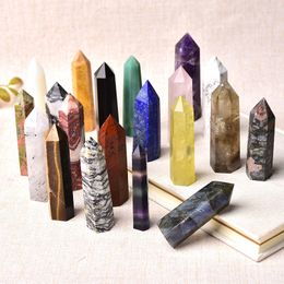 Decorative Objects Figurines 36 Colour Natural Stones Crystal Point Wand Amethyst Rose Quartz Healing Stone Energy Ore Mineral Crafts Home Decoration 1PC 230621