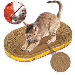 Cat Furniture Scratchers Cat Scratching Board Cat Toys Protect Furniture Grinding Claw Cat Scratcher Oval Corrugated Paper Wear-resistant Cat Accessories 230621