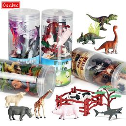 Action Toy Figures OozDec Miniature Animals Playset Brinquedo Figurine Wild Sealife Farm Dinosaur Model Action Figures Zoo Cute Education Kids Toy 230621