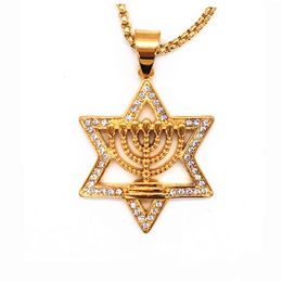 خيوط سلاسل إسرائيل مينورا اليهودية النجمة نجم ديفيد الذهب