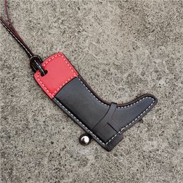 Key Rings DIY Fashion Luxury PU Faux Leather Boot Shoes Keychain Pendant For Women Ladies Bag Charm Accessories Ornament Gifts Keyring 230621