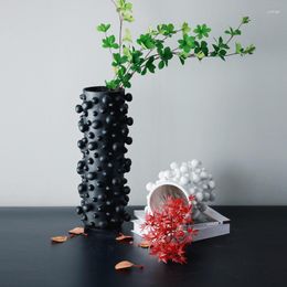 Vases Resin Vase Black And White Abstract Dot Circular Irregular Concave Convex Handicraft Ornament Storage