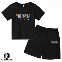 Clothing Sets Summer Trapstar Tshirt Kids Boys Beach Shorts Streetwear Tracksuit Men Women Girls Sportswear 230621