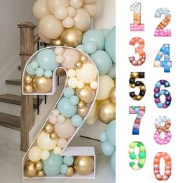 Other Event Party Supplies 7393cm Giant Figure Balloon Filling Box DIY 0-9 Number Baloon Frame Anniversary Party Decoration Kids 1st Birthday Ballon 230621