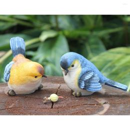 Garden Decorations Resin 3'' Blue Bird Figurines Home Ornament Decor - Assorted Set Of 2