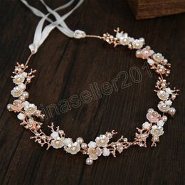 Exquisite Shell Hairband Wedding Elegant Bridal Jewelry Hair Hoop Girl Rhinestone Hair Accessories Headpiece Ornament Faux Pearl