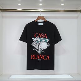 2023 Casablanca T shirt Mens tshirts womens designer t shirts shirt loose silk casablacncas short sleeves luxury high quality tees Asia Size S-3xl