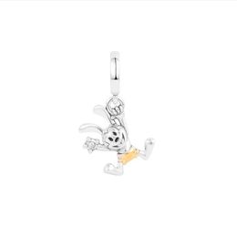 100% 925 Sterling Silver 100th Anniversary Rabbit Dangle Charm Fits Original Bracelet Beads for Women DIY Jewelry Making Gift 925 charms free shipping