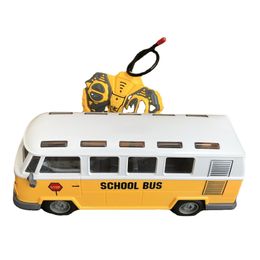 Kids' 4CH Wireless Remote Control Lights Retro Open Door Pull Back Bus Ambulance School Bus Boy Big Size Electric Car Toy Gift