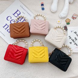 Kids designer handbags winter Fleece children letter single shoulder crossbody bags fashion Baby girls PU Chain casual wallet messenger bag F533