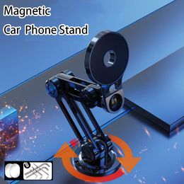 720 Rotate Metal Magnetic Car Phone Holder Foldable Universal Mobile Phone Stand Air Vent Magnet Mount GPS Support For