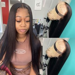 13x4 Lace Front Human Hair Wigs Pre Plucked Straight Brazilian Remy Hair Lace Wigs 180% Density 24 inch