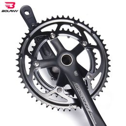 Bike Freewheels Chainwheels Bolany 130BCD Road Crank Set 170MM Pedivela Integrated Speed 53 39T Bicycle Hollow Double Chainrings for SHIMANO 230621