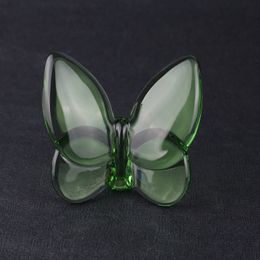 Decorative Objects Figurines Butterfly Wings Fluttering Glass Crystal Papillon Lucky Glints Vibrantly with Bright Colour Ornaments Home Decoration 230621
