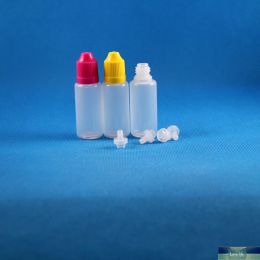 Fashion 100 Sets 15ml (1/2 oz) Plastic Dropper Bottles CHILD Proof Caps & Tips PE LDPE E For Vapour Cig Liquid 15 ml