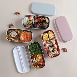 Bento Boxes Plastic Doublelayer Box Sealed Leakproof Food Storage Container Microwavable Portable Picnic School Office Lunchbox 230621