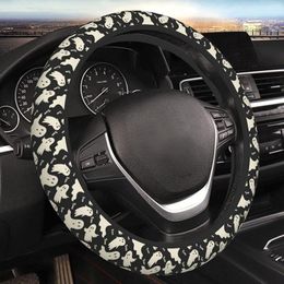 Steering Wheel Covers Ghost Pattern Cover Universal 15 Inch Cute Car Accessories Protector For Women Men Girls