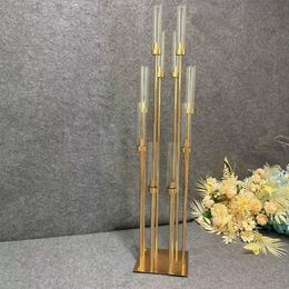 Flower Stand Metal Vase Luxury Gold Metal Flower Stand Decor Candle Holder Centerpiece For Wedding
