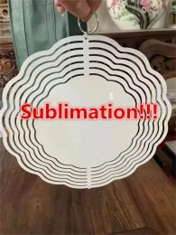 10 INCH Blank Sublimation Wind Spinner Sublimate Metal Painting Ornament Double Sides Blanks DIY Christmas Party Gifts Halloween Decorations FY5352