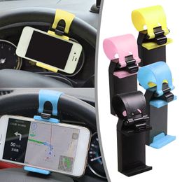 New Professional Car Phone Holder Mounted On Steering Wheel Cradle Smart Mobile Phone Clip Mount Holder For Iphone 13 Xiaomi
