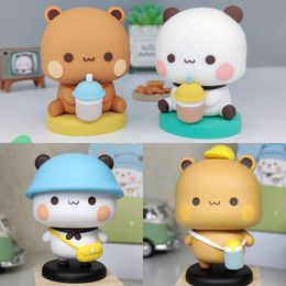 Decorative Objects Figurines Yiers Mitao Bubu Dudu Figure Model Exciting Collectible Cute Action Kawaii Bear Toy Doll Ornament Home Deroc Birthday Gift 230621