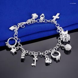 Link Bracelets Chain Nice Bracelet Women Jewelry Fashion Silver Plated Gift Gem Hand Catenary PS559Link Raym22