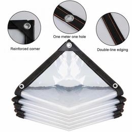 Shade Thicken Transparent Waterproof Tarpaulin Garden Rainproof Clear Poly Tarp Plant Cover Insulation Shed Cloth with Grommets 230621