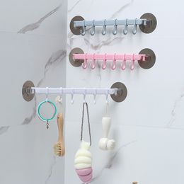 Organizer Plastic Hooks Bathroom Suction Cup Vacuum Frame Towel Dual Adjustable Wall Mounted Storage Rack Home Storage Tools Q232