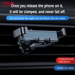 Gravity Car Metal Phone Holder Vent Metal lightweight phone holder in car mobile support for Apple 14 Xiaomi phone GPS holder