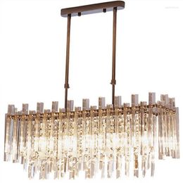 Chandeliers Modern Crystal Chandelier For Dining Room Rectangle Home Decoration LED Lighting Manggic Illumination