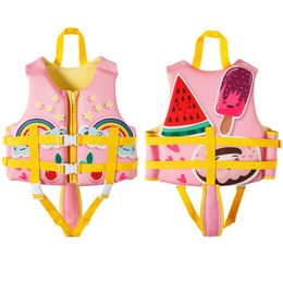 Life Vest Buoy AO Neoprene Boy Girl Jackets Child Swim Surfing Kids Water Sports Zipper Rescue Belt Safe Buckle Swimwear 230621